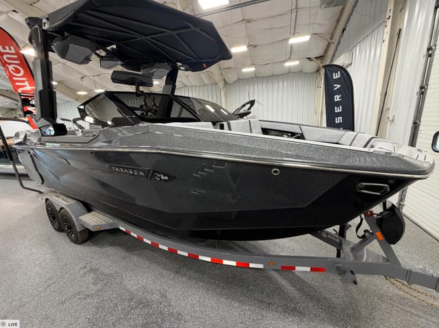 Black Paragon boat with tinted glass
