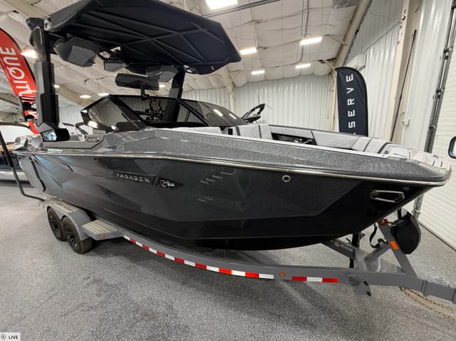 Black Paragon boat with tinted glass