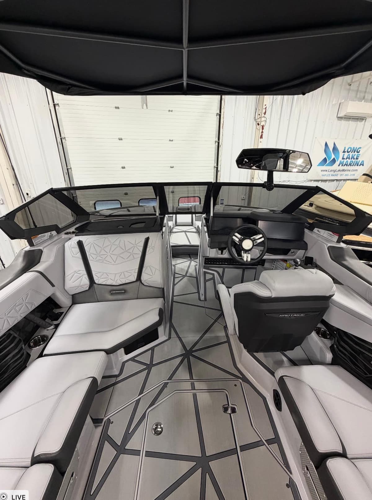 Marine boat helm and cockpit with tinted glass