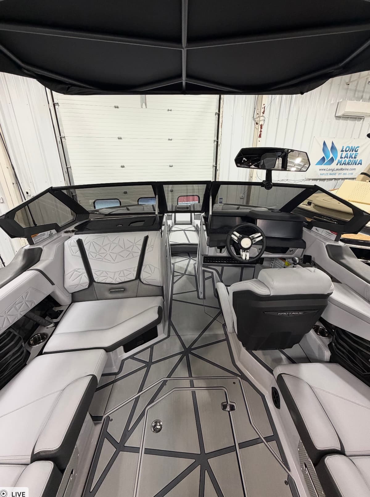 Marine boat helm and cockpit with tinted glass